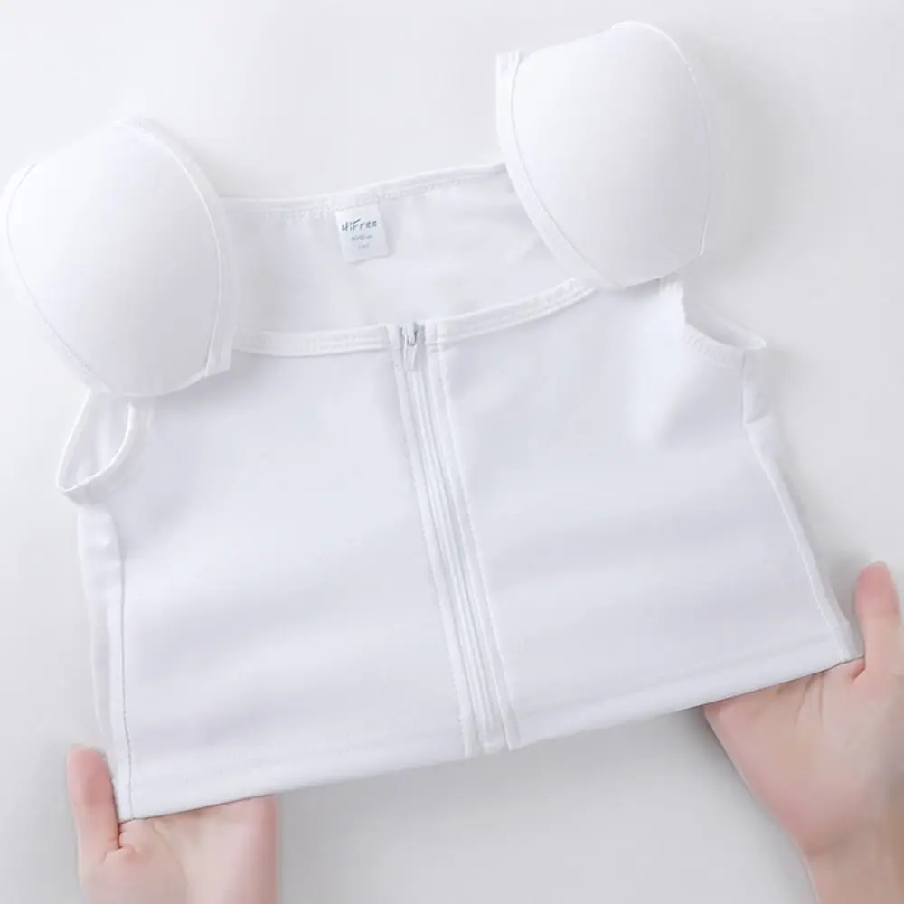 ตาข่ายแบน Breast Binder Bustier Shapewear ไหล่กันกระแทก Pad หน้าอก Binding Intimates ชุดชั้นใน Tank Top Shapers คอสเพลย์