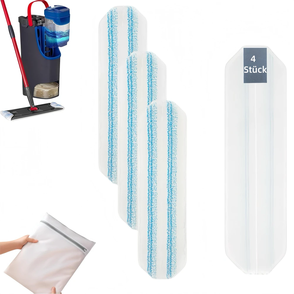 4PCS Microfiber Mop Pads For Vileda H2PrO O-Cedar Washable Reusable For Wood Floor Tile Marble