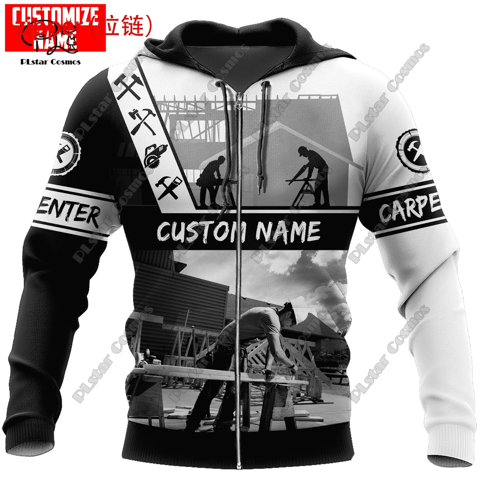 PLstar Cosmos New 3D Printed Personalized Name Carpenter Graphic Print Unisex Clothing Fun Casual Hoodie/Sweatshirt/Zip MJ-7