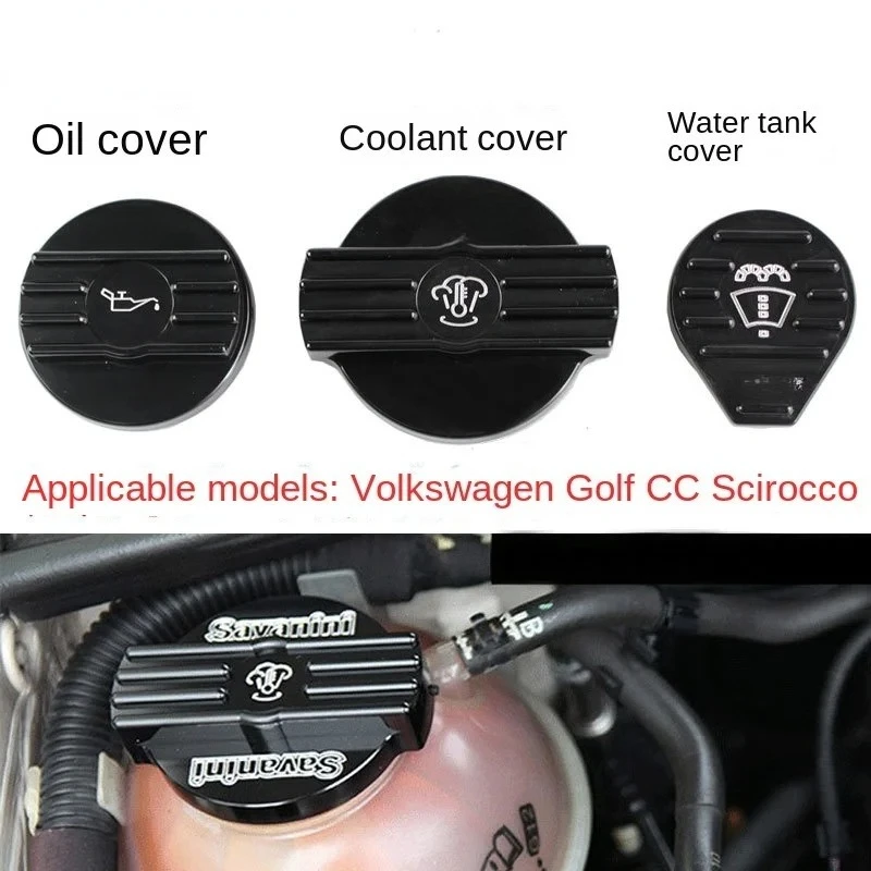 Aluminum Black Oil Filler Cap Coolant Cap Water Tank Cover for audi VW CC golf 6 GTI R MK6 Scirocco EA888