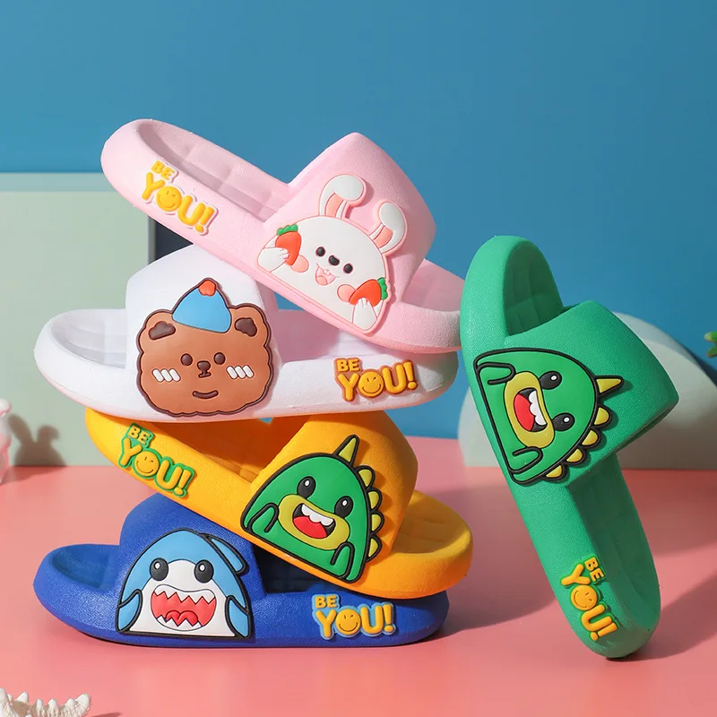 Children's slippers soft soles non-slip baby boys and girls light cute cartoon outside wear comfortable kids sandals girls