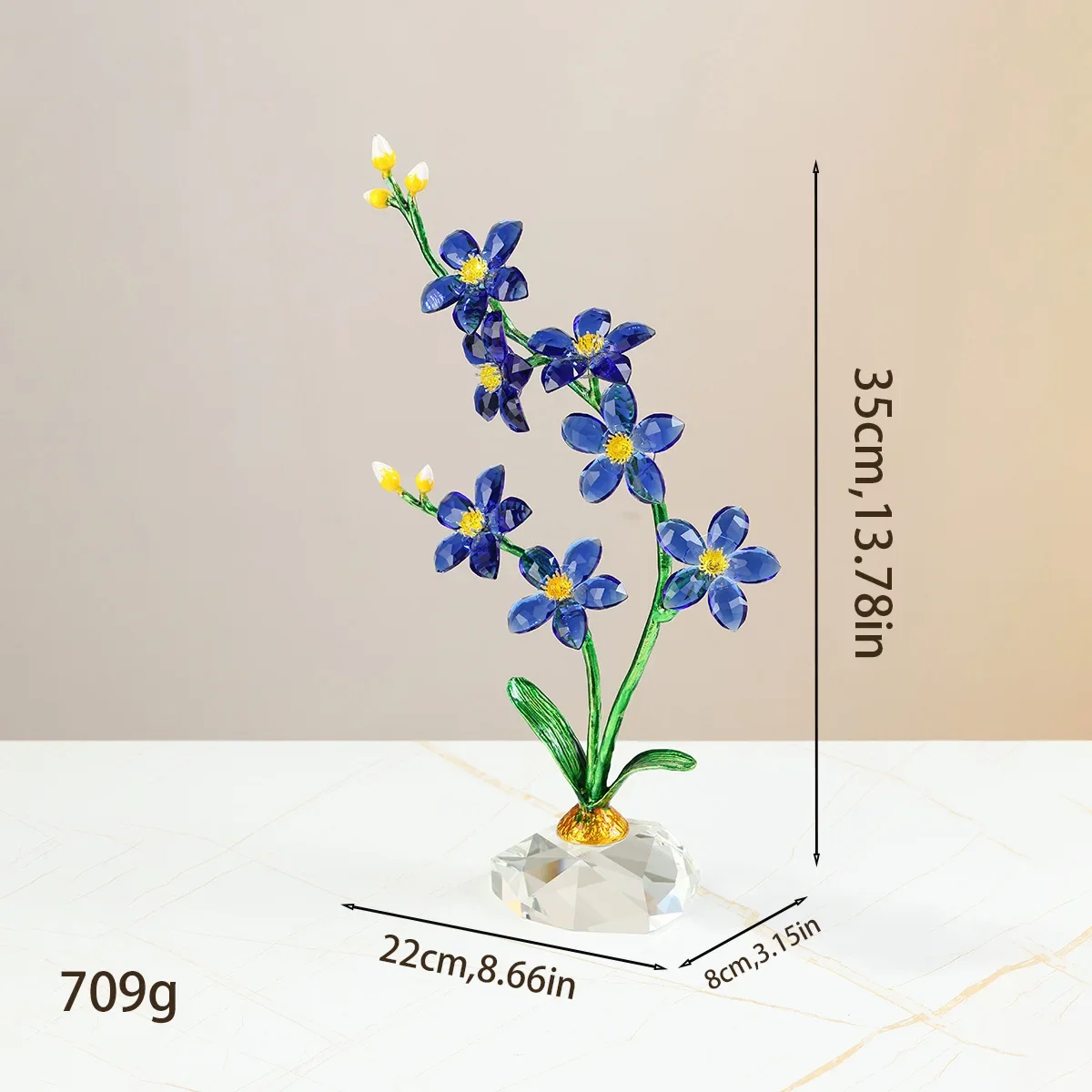 Glass Handicrafts Simulated Crystal Flowers Handmade Flower Ornaments Orchid Daffodil Daisy Home Decoration Accessories