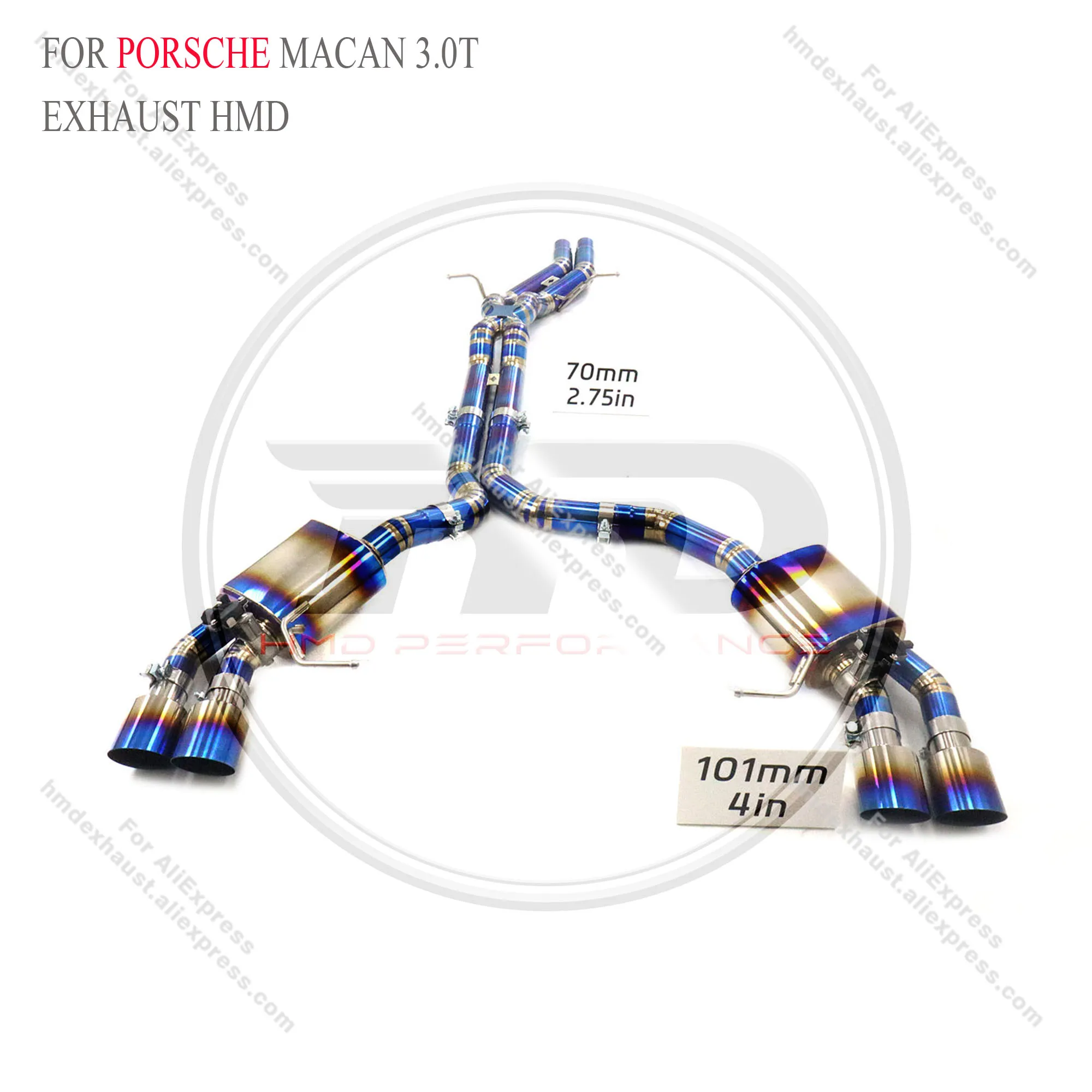 

Титановый катбек для Porsche Macan 3.0T с клапаном Выхлопная система HMD Сертификация качества производительности