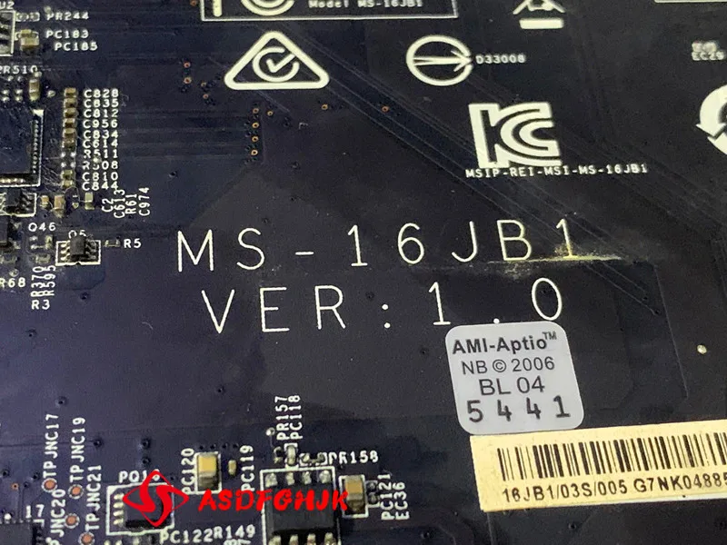 MS-179B1 MS-16JB1 Original FOR MSI GE62 GE72 GE62VR GE72VR GL62VR GL72VR GP62VR GP72VR laptop Motherboard With CPU AND GTX1060M