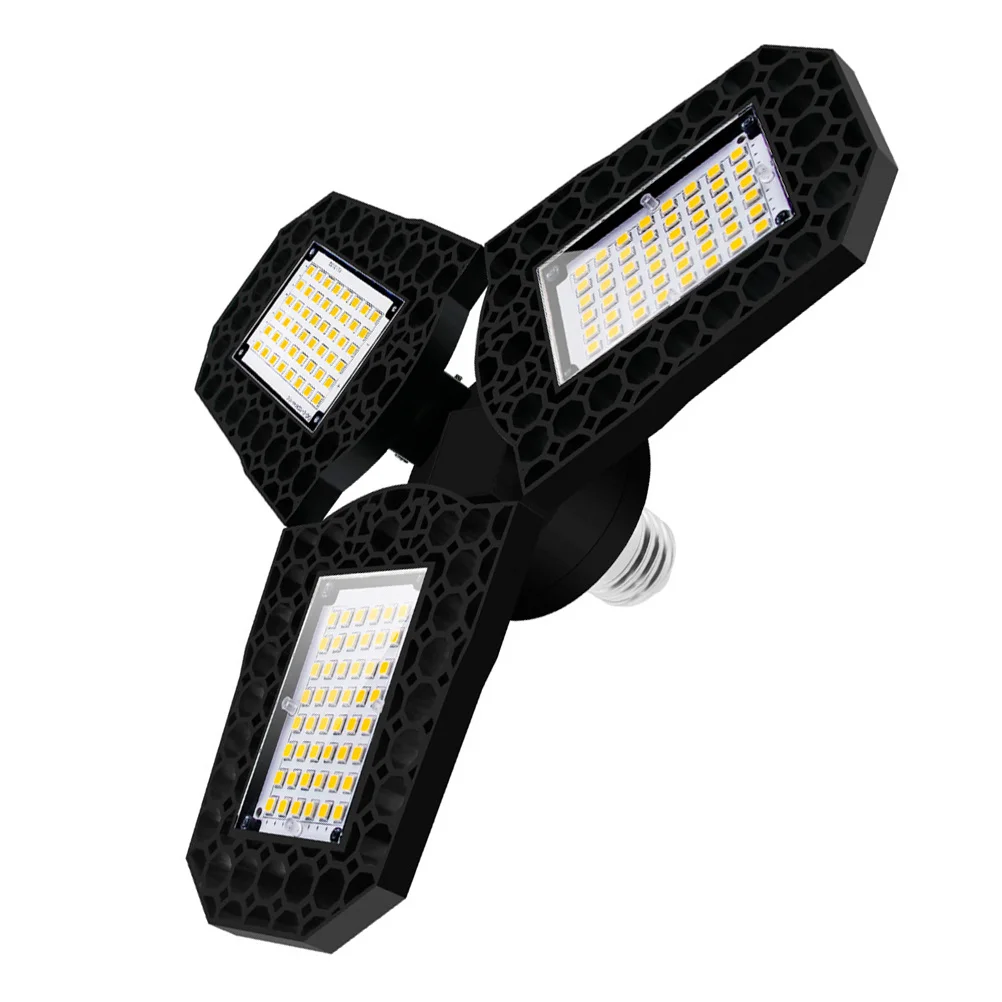 Led High Bay Light 60W مصباح سقف أبيض قابل للتشوه 90 درجة إضاءة جراج قابلة للتعديل 360 درجة °
