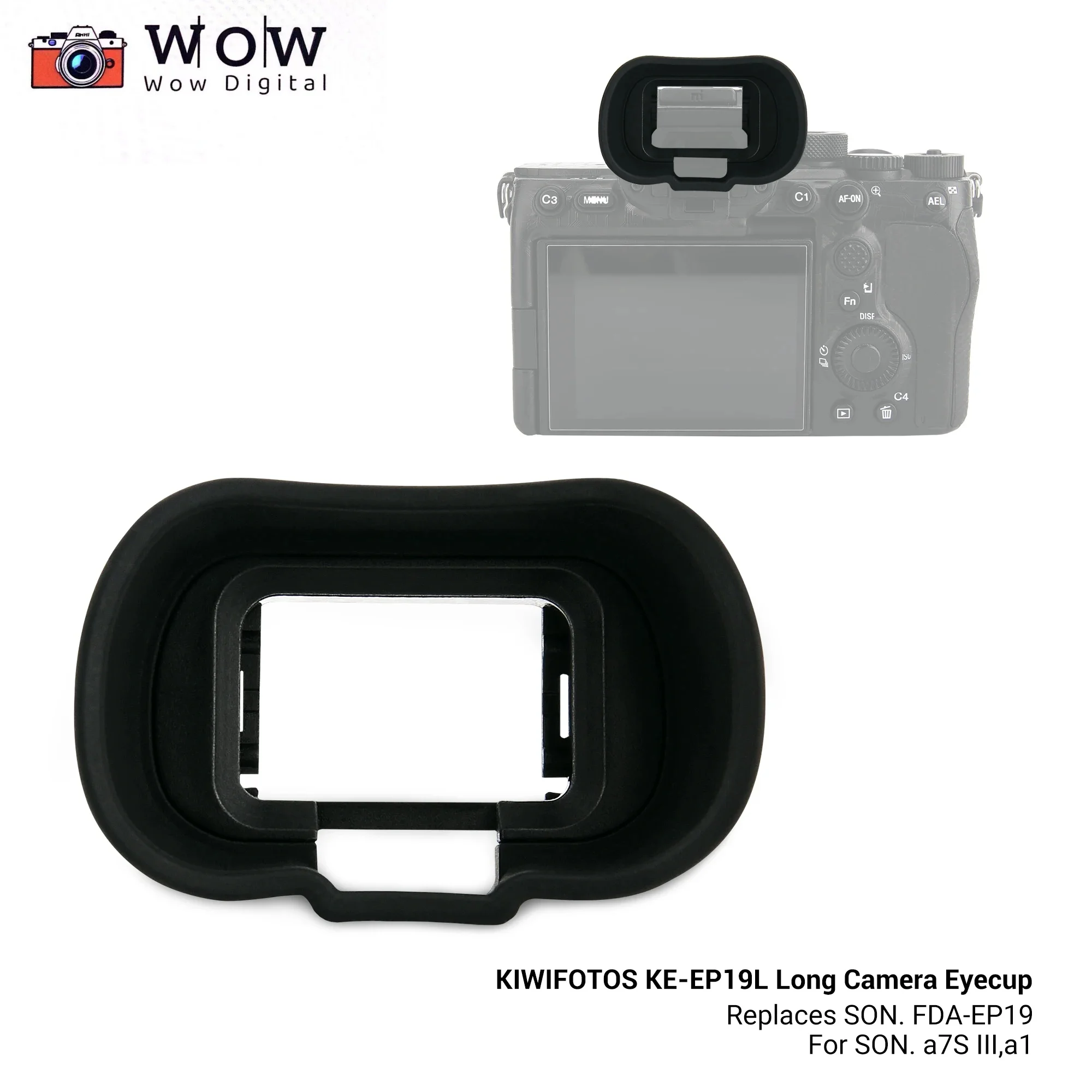 FDA-EP19 Soft Silicon Lange Camera Oogschelp Zoeker Oculair voor Sony A9III A7R5 A7RV A7M4 A7IV A1 A7SIII A7S III A7S3 Oogschaduw