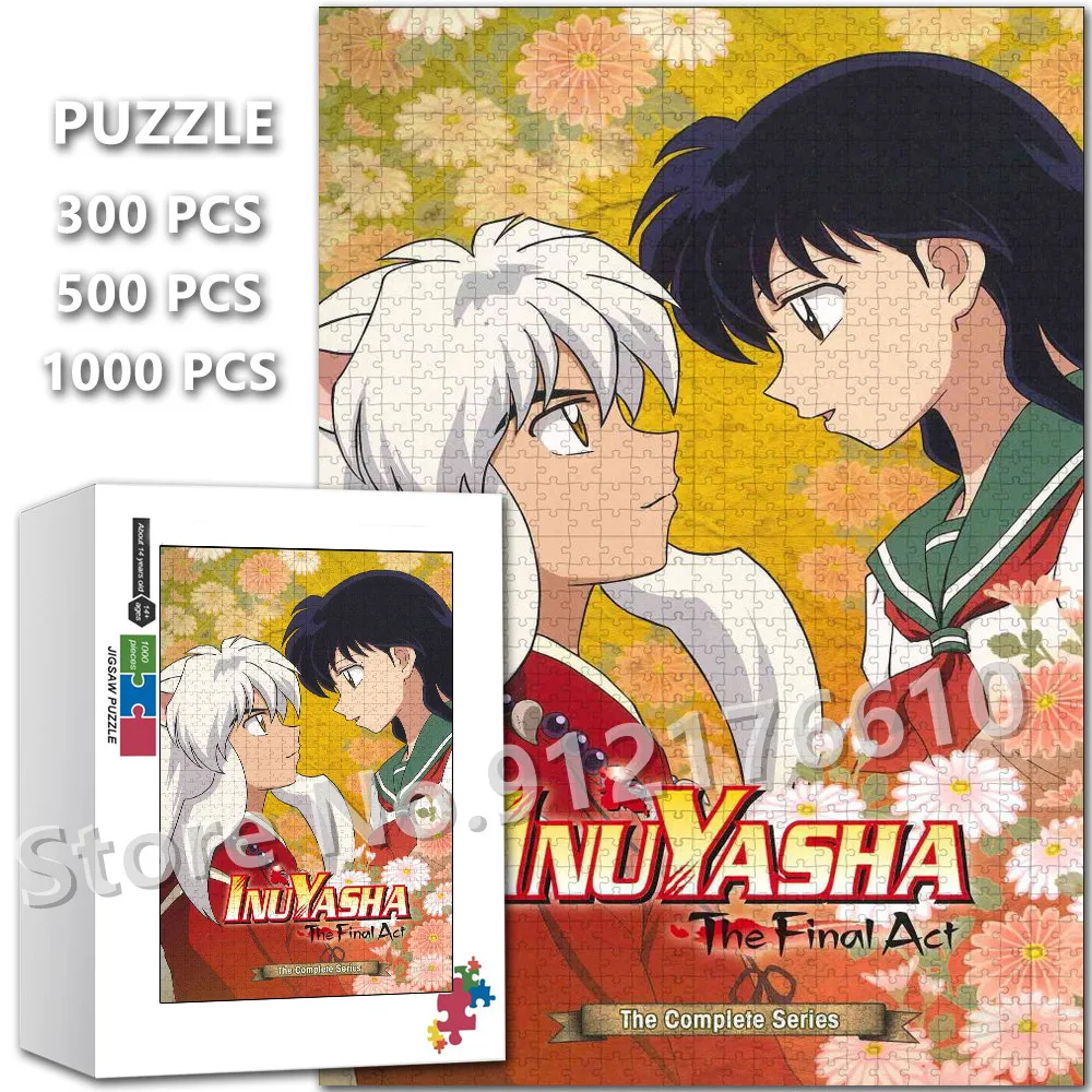 Inuyasha Anime Jigsaw Puzzles 1000 Pieces for Adult Sesshoumaru Kiky Cartoon Puzzle Family Game Decompress Educational Gifts