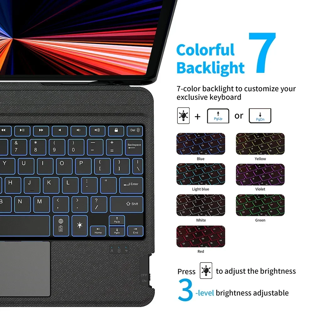 Case Keyboard For iPad Air 11 13 M2 M3 M4,Air 5 4 iPad A16/iPad 10th Generation,iPad Pro 11 12.9 Detachable Magic Keyboard Cover