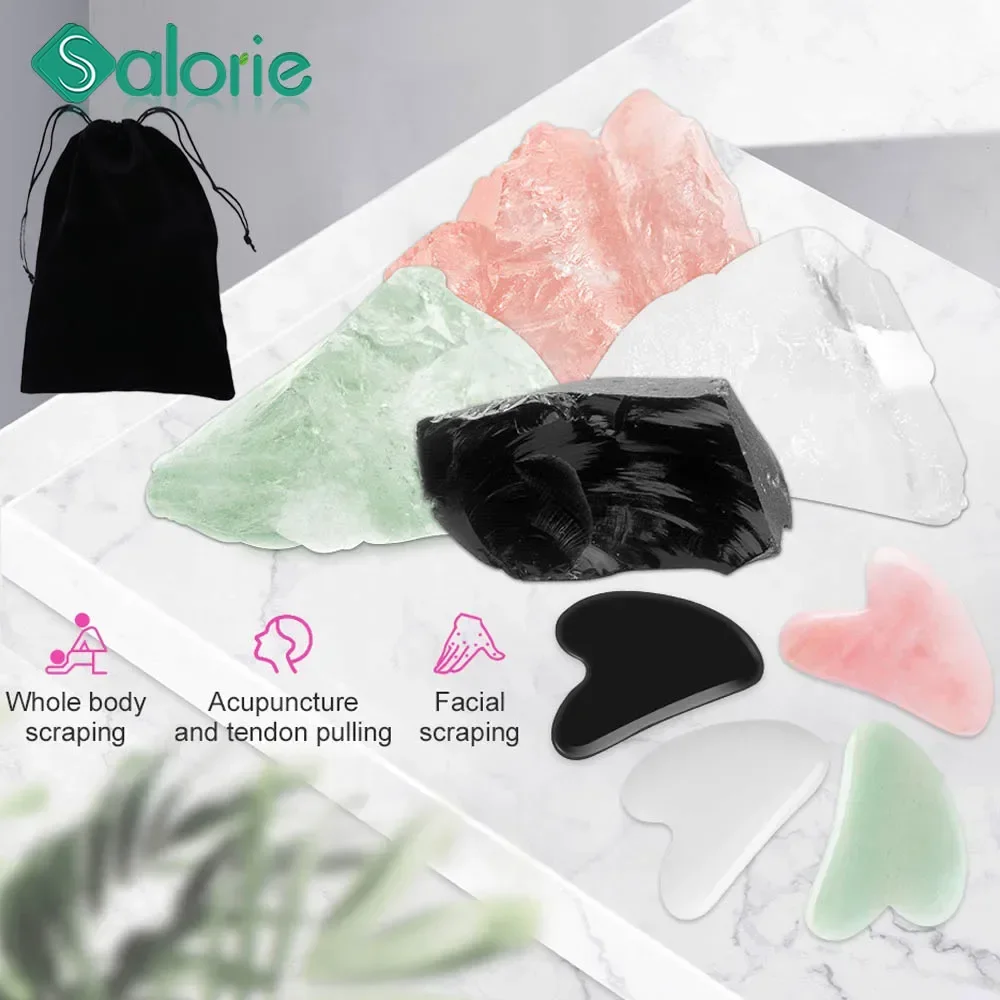 

Eye Massager Gua Sha Scraper Board Body Massage Natural Jade Stone Guasha Facial Skin Care Beauty Spa Massage Tool for Face Neck