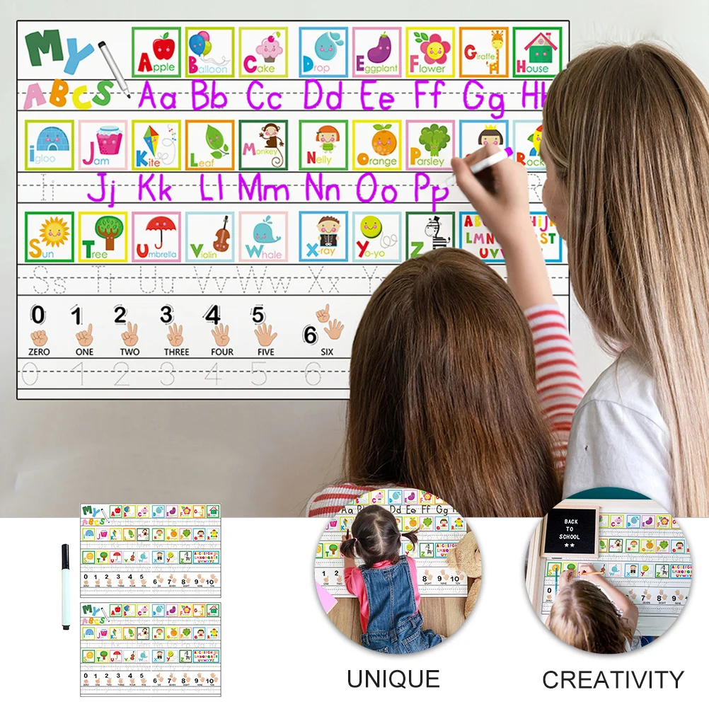 

1Set Self-Adhesive Alphabet Wall Sticker Educational PVC Bedroom Letter Learning Sticker Colorful Wall Decals Nursery