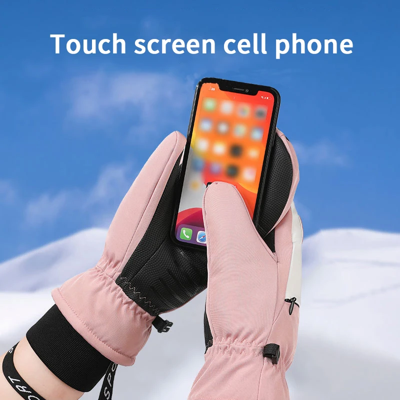 Winter Skiing Gloves Touch Screen Warm Camping Outdoor Sports Non-slip Gloves Windproof Cycling Gloves Men Women Fixed Size