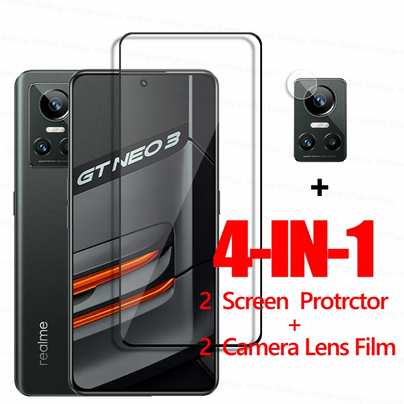 Full Glue Glass For Realme GT Neo3 Screen Protector Realme GT Neo 2 3 2T 2 Pro Master Tempered Glass Phone Film Realme GT Neo3