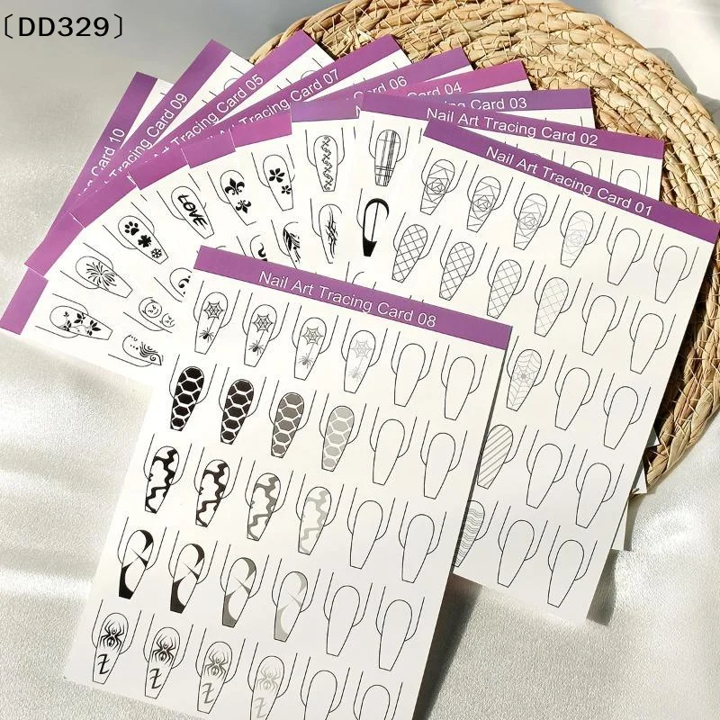 10pcs Nail Art Lines Practice  - Resin Art Guide Free recension och pris