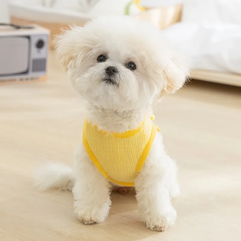 

Cute Three-dimensional Chick Dog Leash Vest Puppy Thin Breathable Two-legged Bichon Summer T-shirt Teddy Cartoon Clothes