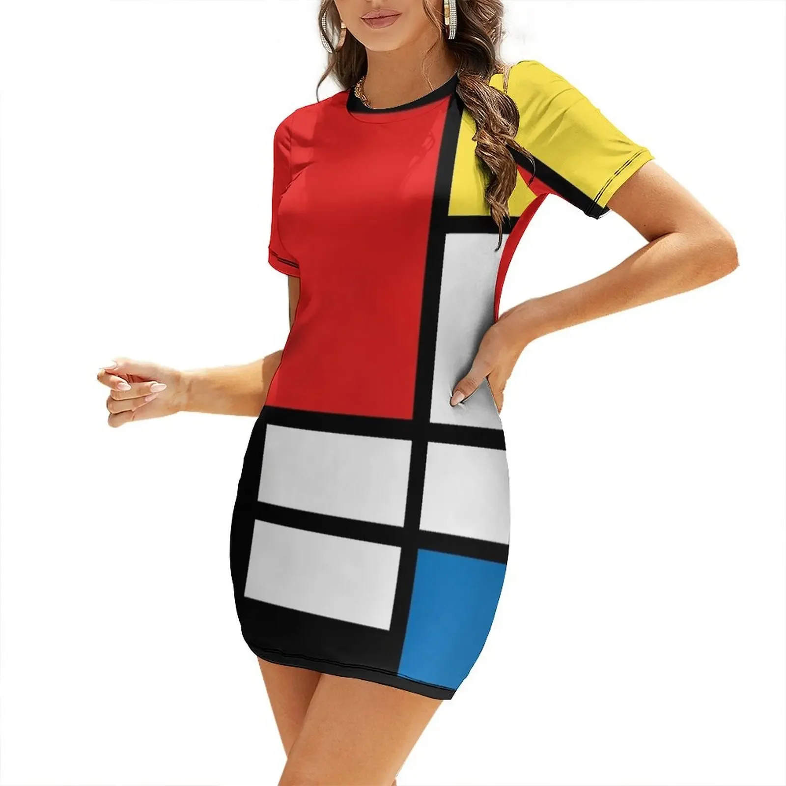 

My Mondrian Short-Sleeved Dress summer dresses women 2025 beach dress women's evening dresses 2025 Dress