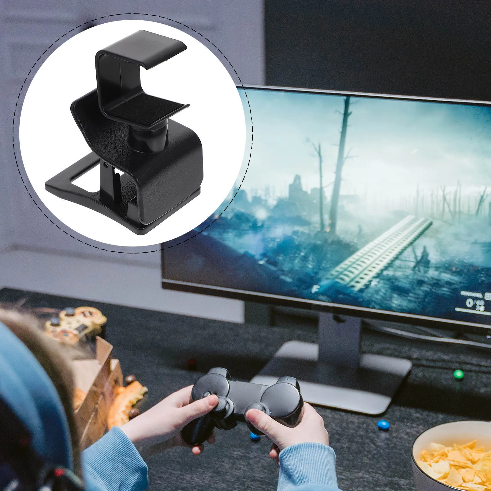 

Somatosensory Camera Holder Game Camera Rack Motion Sensing Mount Scratch Free Plastic Bracket Black Lightweight Compact Easy