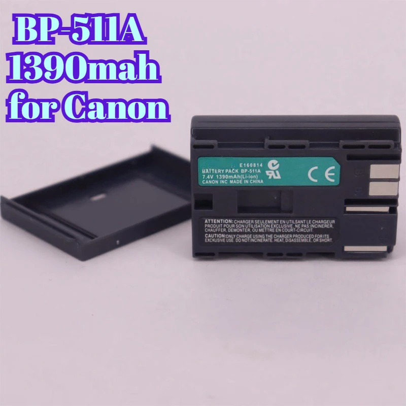 بطارية بديلة 1390 مللي أمبير في الساعة BP-511A لكاميرا Canon EOS 5D 50D 5D Mark II 60D 7D 1D Mark II 300D 400D 450D DSLR كاملة فك تشفير