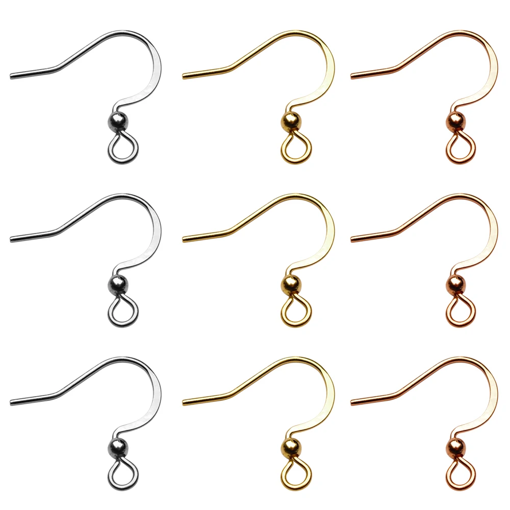 

30pcs Stainless Steel Hypoallergenic Earring Hooks 16x18mm Gold Color Earring Clasp Wire DIY Jewelry Making Findings Accessories