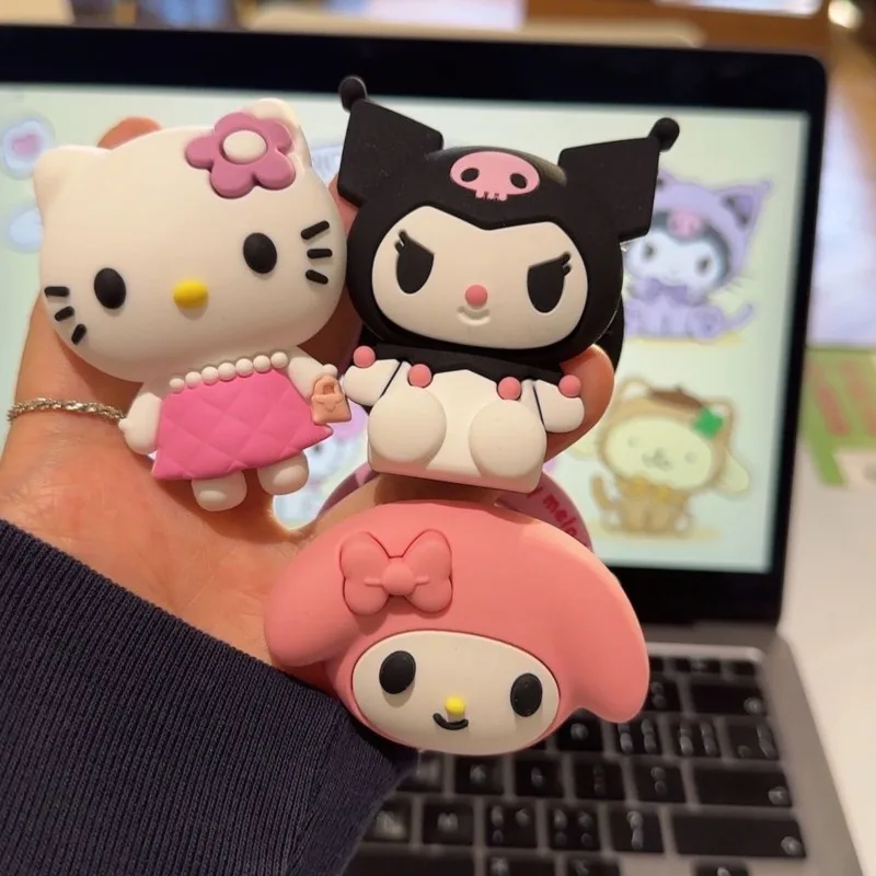 Cute 3D Cartoon Kuromi Cinnamoroll For Magsafe Magnetic Phone Griptok Grip Tok Stand For iPhone 18 Wireless Charging Case Holder view 5