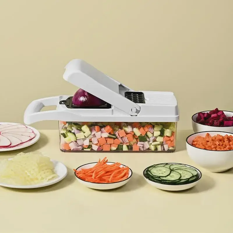 Multifunctional vegetable cutting artifact Household potato shredding and dicing device