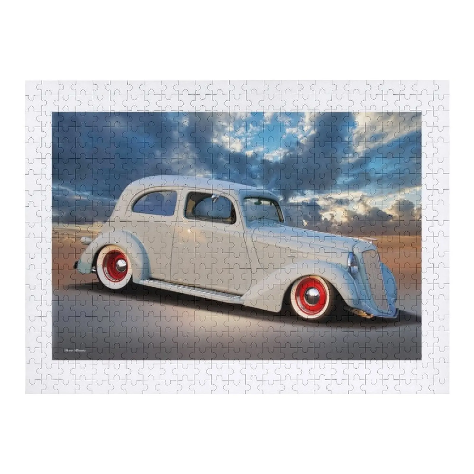 

1935 Hupmobile 2-седан головоломка персонализированный подарок деревянный декор картины настраиваемый подарочный пазл