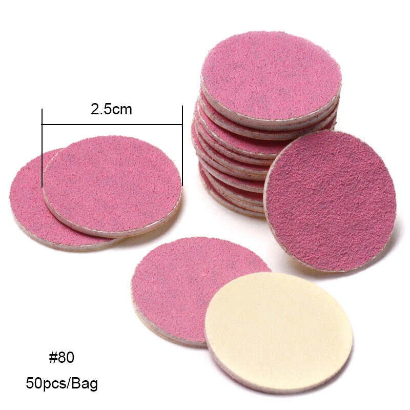 50pcs/Bag 80 Grit Disc Electric Foot File Dead Hard Skin Callus Remover Replaceable Sandpaper Professional Pedicure Tools