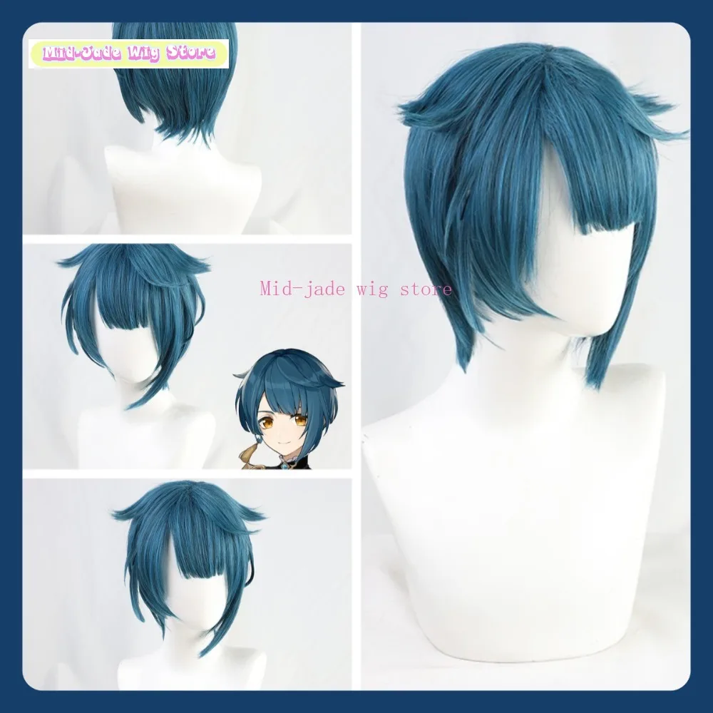 

Mid-jade Wig Store Genshin Impact Planet Cosplay Wig Anime Cosplay Party Simulation Synthetic Hair Upright