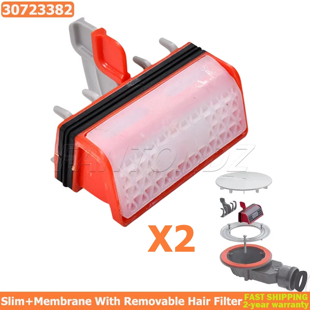 

2 шт., ловушка для отходов в душе 30723382 для каравана, дома на колесах, тонкая мембрана для душа, съемный фильтр для волос