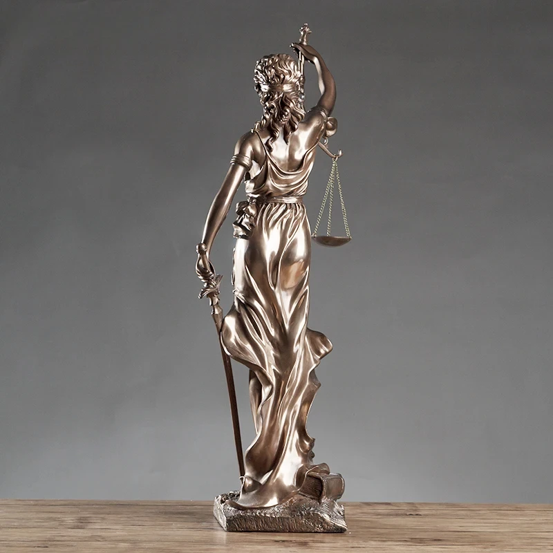 European Retro Goddess Justice Sculpture Home Living Room Decoration Office Law Firm Decorations Goddess Sculpture Resin