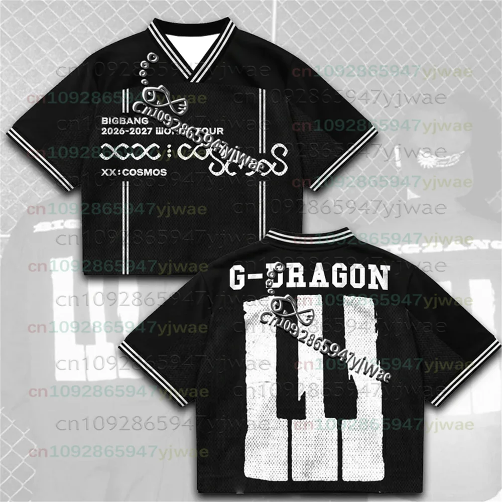 Bigbang Cosmos World Tour Keys Mixed Mesh Jersey Gift For Vip 20th Anniversary Concert T-Shirt TAEYANG G-DRAGON Men Women's Tops