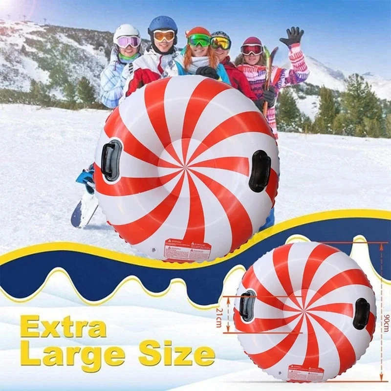 Inflatable Ski Circle Winter Inflatable Snow Tire With Handle Skiing Circle Rings Thickened PVC Snowboard Snow Gear Sports