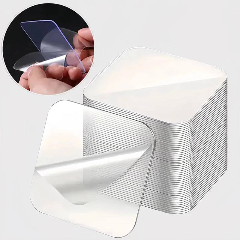 

10pcs No Traces Double Sided Adhesive Tape Transparent Nano Tape Waterproof Wall Stickers Reusable Household Products Adhesives