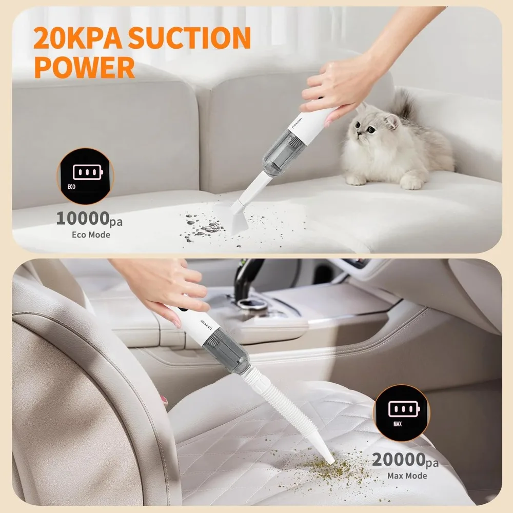 

5-in-1 Handheld Car Vacuum Portable Cordless - 20000Pa High Power Vacuuming/Blowing/SOS/LED Light/Window Breaker