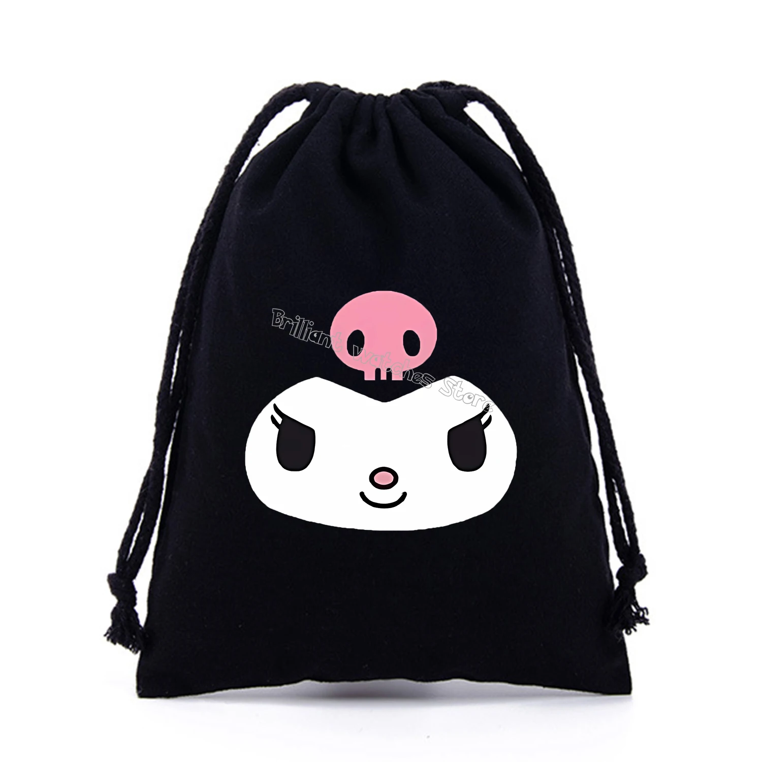 Kuromi Drawstring Bag Cute Sanrio Cartoon Gift Bag Drawstring Pouch Kids Cotton Party Bag Storage Bags New Large Capacity Bags