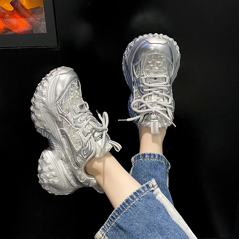 

Womens Sneakers Korean Ladies Shoes Platform Tennis Female Roses Fashion 2025 Thick Sole Trainers Mesh Autumn Womens Trainers Sn