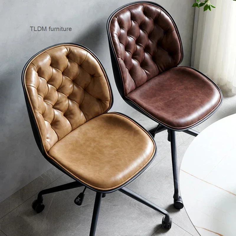 Creative Backrest Office Chairs Computer Chair Nordic Office Furniture Lifting Swivel Chair Simple Restaurant Iron Dining Chair