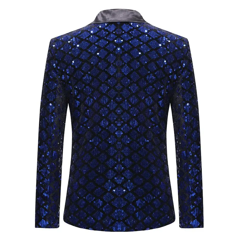 Men\'s Suit Jacket Autumn and Winter New High-quality Men\'s Polka Collar Suit Stage Banquet Hosting Party Diamond Sequin Dress