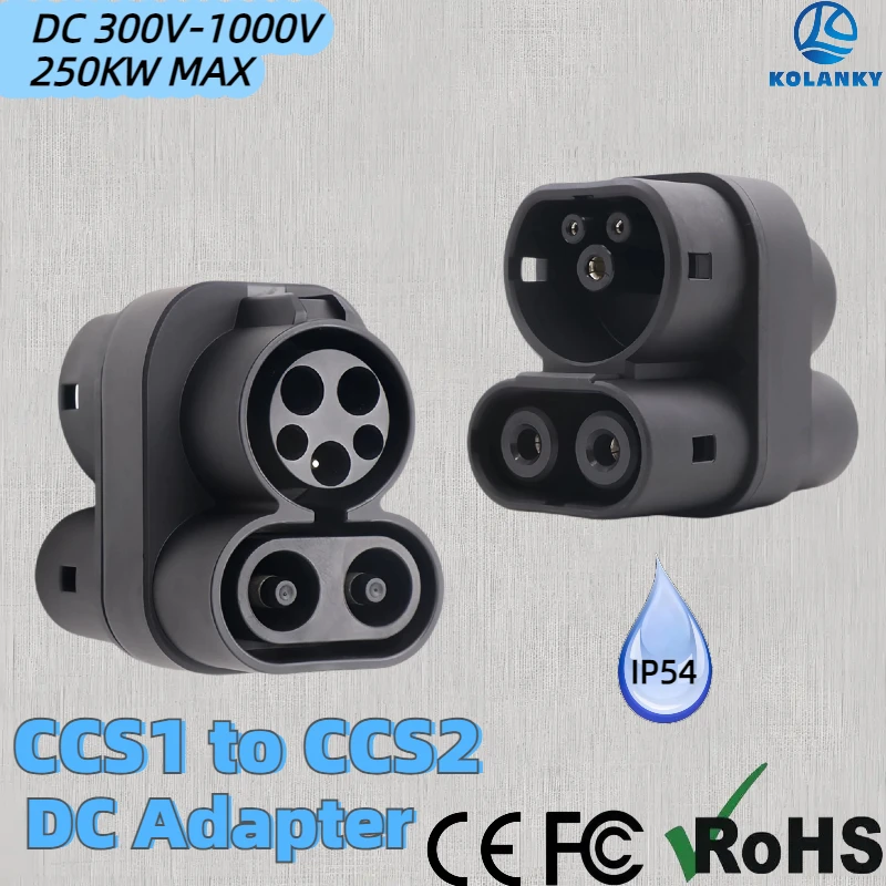 

AC CCS1 к CCS2 EV DC 1000 В 250 А CCS1 к CCS2 Разъемы для зарядки Адаптер Разъем EVCharger Адаптер Автомобильные аксессуары