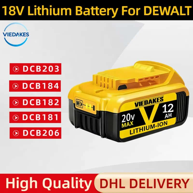 Nuevo 100% viedakes para Dewalt 8.0Ah 20V batería de herramienta eléctrica DCB206 DCB206 DCB205 DCB200 DCB203 para transporte aéreo de herramientas eléctricas