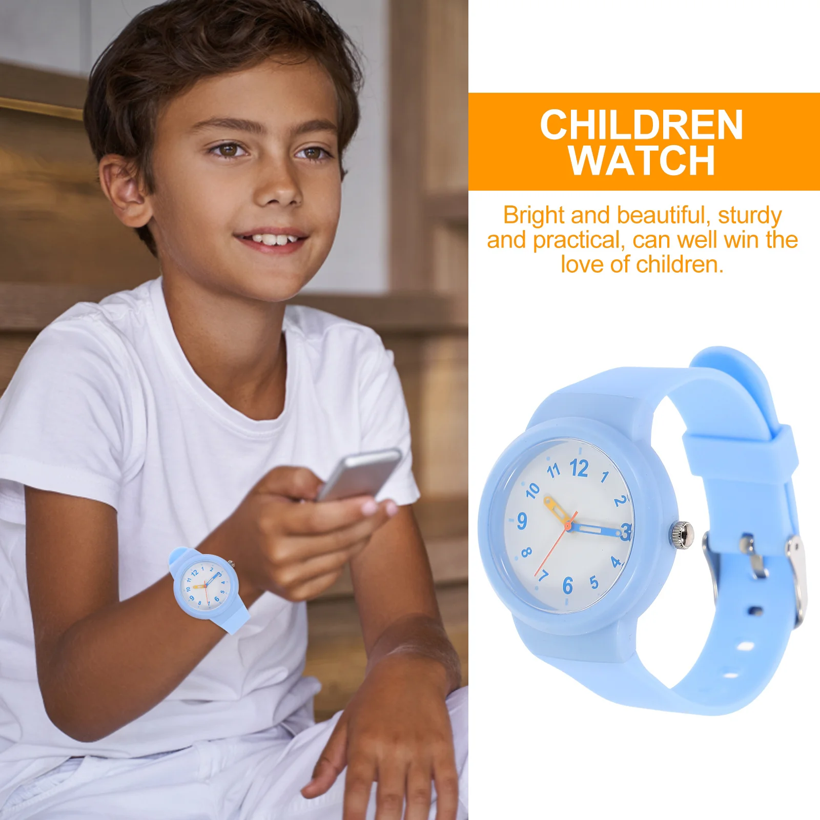 1 قطعة ساعة امتحان مقاومة للماء ساعة مريحة أنيقة متينة سطح أملس للمدرسة وفي الهواء الطلق