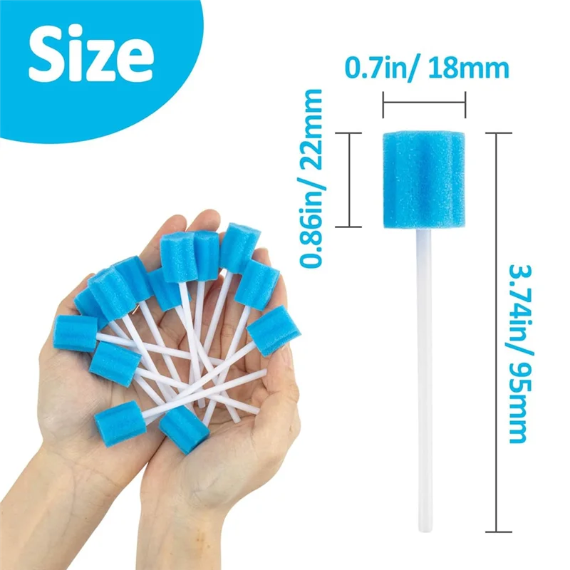 

A96K-Disposable Sponge Oral Cleaner Swabs 100-Pack, Toothettes For Dry Mouth, Ideal For Elderly No-Water Toothbrushes