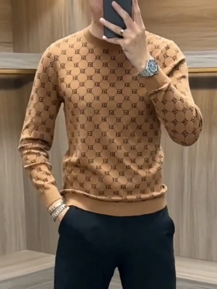 

High Quali Men's Knitted Sweater Casual Busin Sle Autumn Winter New Arrival Faionable Versatile Leisure European Goods