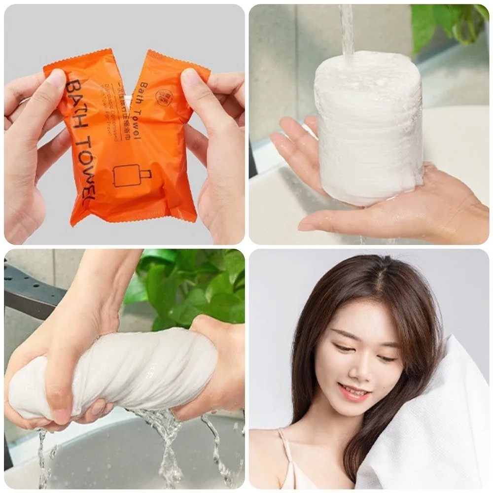 

5pcs 70x140cm Disposable Bath Towel Large Thickened Compressed Towel Lightweight Fluffy Travel Towel Shower Washable
