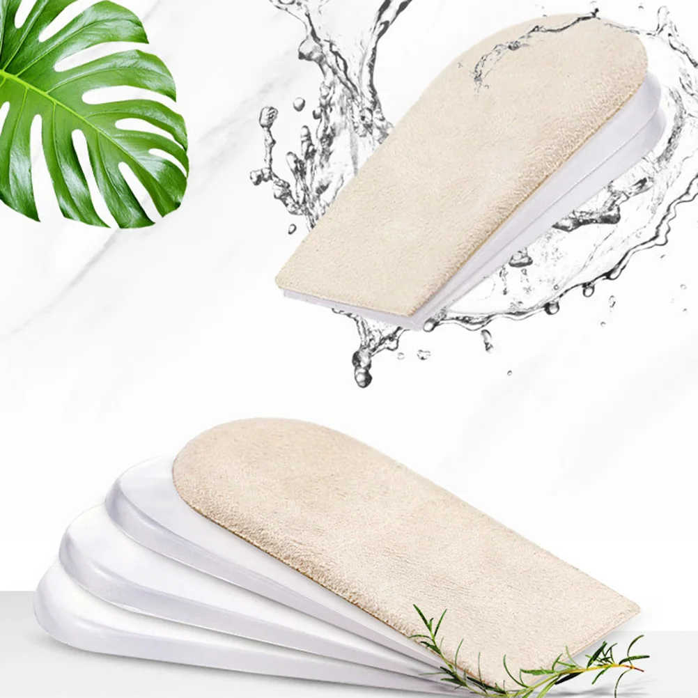 

Heightening Insoles Increase Height Invisible Heel Lift Inserts Beige Non Slip Suede Unisex Shoe Pads For Sneakers Boots Comfort