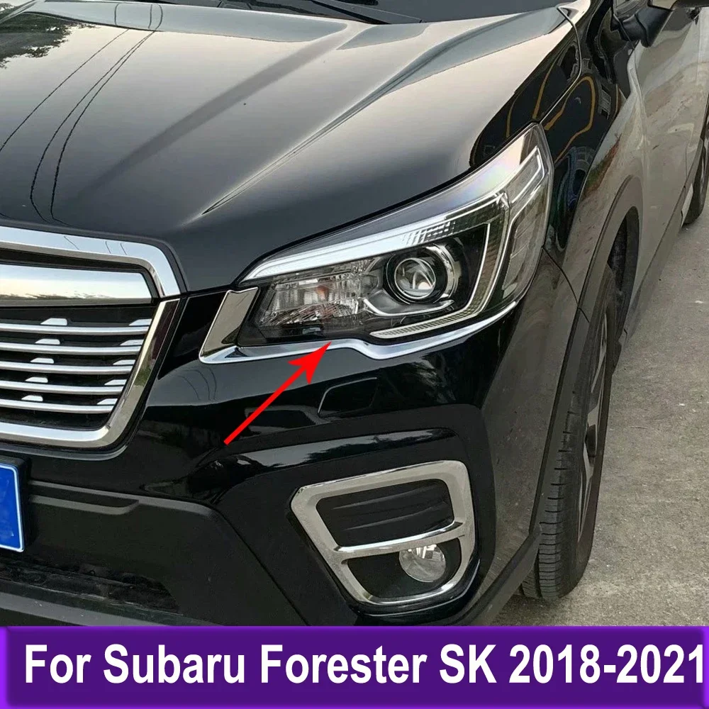 

Car Accessories Front Headlight Lamp Eyebrow Trim Cover Sticker Decoration For Subaru Forester SK 2018 2019 2020 2021