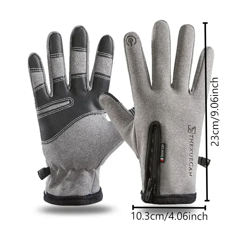 New Winter Windproof Gloves Men Women Black Work Touch Screen Driving Gloves Men Snow Fishing Waterproof Hand Warmers Gym Gloves