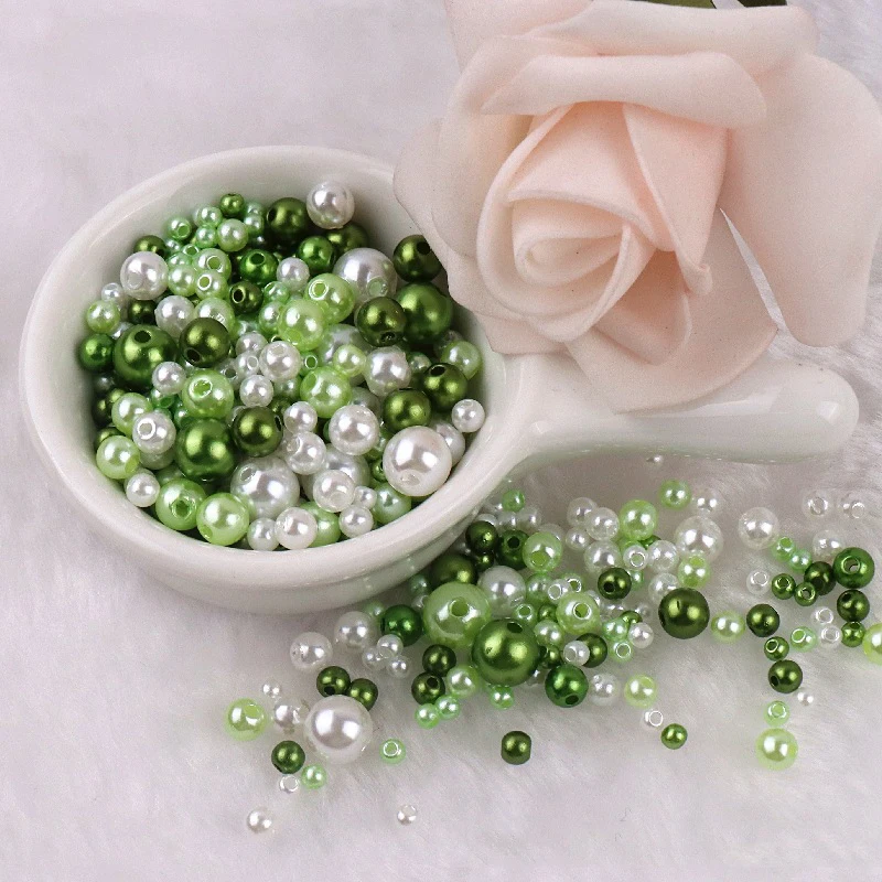 150PCS With Hole ABS Imitation Pearl Bead 3/4/6/8MM Round Plastic Acrylic Spacer Bead for DIY Jewelry Making Findings