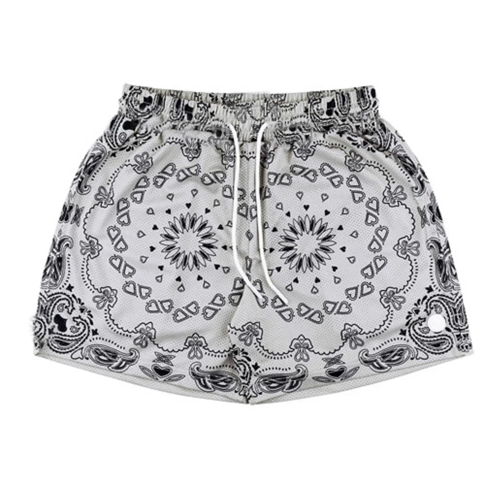 

Men's Summer American Trend Shorts, Fitness Mesh Breathable Basketball Beach Flower Loose Sports And Casual Digital Shorts