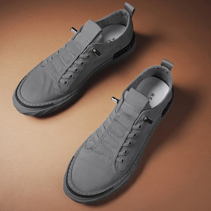 2026 New Trendy Comfortable Board Shoes for Man Summer Breathable Ice Silk Cloth Casual Man Shoes Student Canvas Men Sneakers