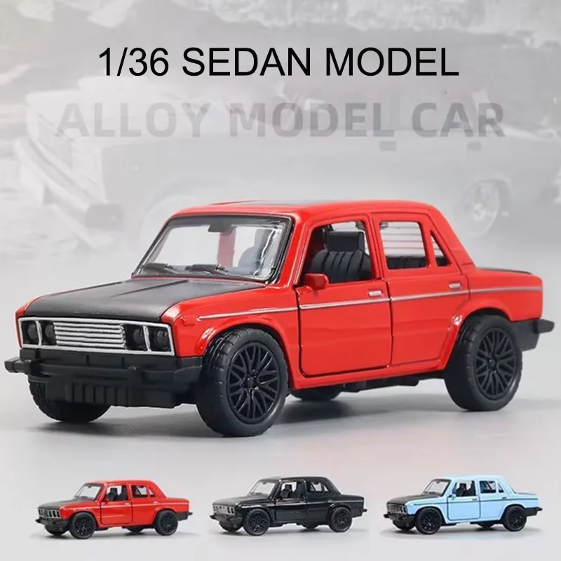 1/36 Simulation Kids Lada Toy Car Model Pull Back Alloy Die Cast Vehicles Gifts For Boy Children